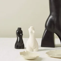 Body Salt & Pepper Shakers Pair (Beige, Black)