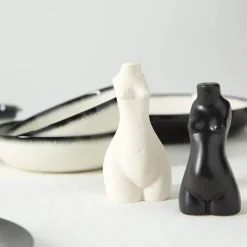 Body Salt & Pepper Shakers Pair (Beige, Black)