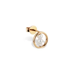 Circle Trio Pearl Stud