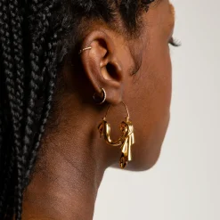 Dangling Drape Earrings (Gold)
