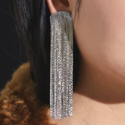 Grand Fil Earrings (Silver)