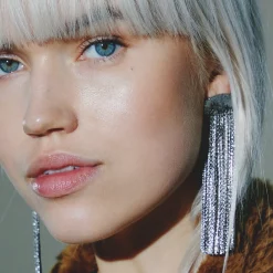 Grand Fil Earrings (Silver)