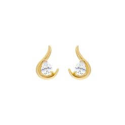 Grande Poire De Feu Earrings (Clear)