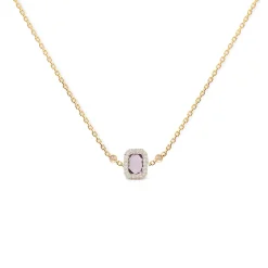 Square Amethyst Necklace