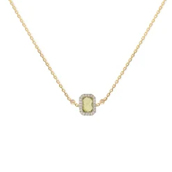 Square Peridot Necklace