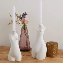 Tit For Tat Candlestick Tall (Matte White)